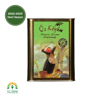 Naturel Sızma Erken Hasat Soğuk Sıkım Zeytinyağı 3 LT - Teneke