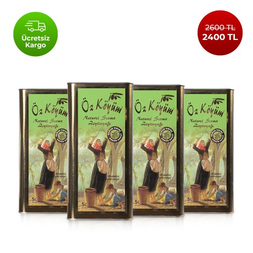 Naturel Sızma Erken Hasat Soğuk Sıkım Zeytinyağı 4 x 5 LT