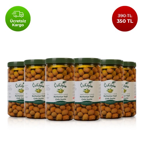 Burhaniye Yeşil Çizik Zeytin 6 x 1 KG 
